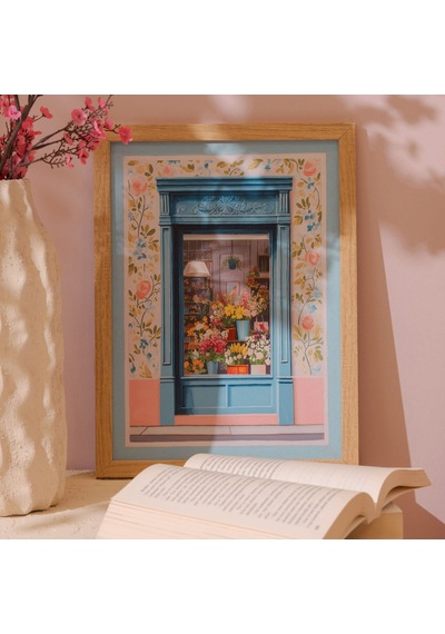 Deco Flower Cafe Duvar Panosu - Renkli - 30x40 Cm Standart