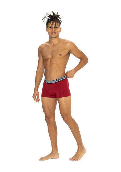 U.S. Polo Assn. U.s Polo Assn. 80540 Erkek Pamuklu 3'lü Boxer-bordo&siyah&antrasitmelanj Siyah