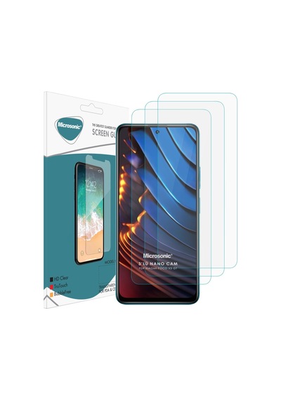 Microsonic Xiaomi Poco X3 Gt Screen Protector Nano Glass Cam Ekran Koruyucu 3'lü Paket