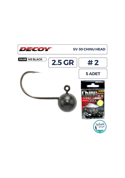 Decoy Jh Sv-30 Chinu Jighead 2.5gr 2 Siyah 5 Adet