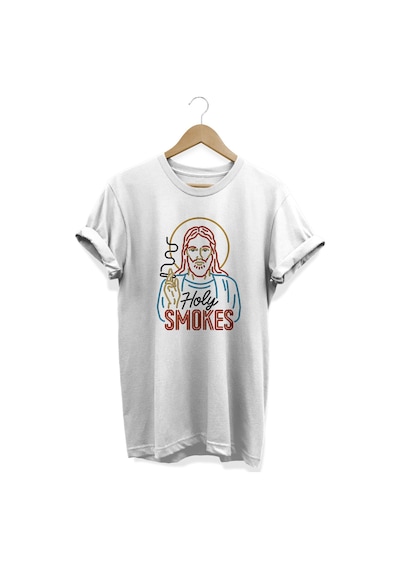 Holy Baskılı Beyaz T-shirt Beyaz