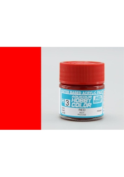 10 Ml. Red Aqueous Serisi Maket Boyası, Mr.hobby H003 Standart