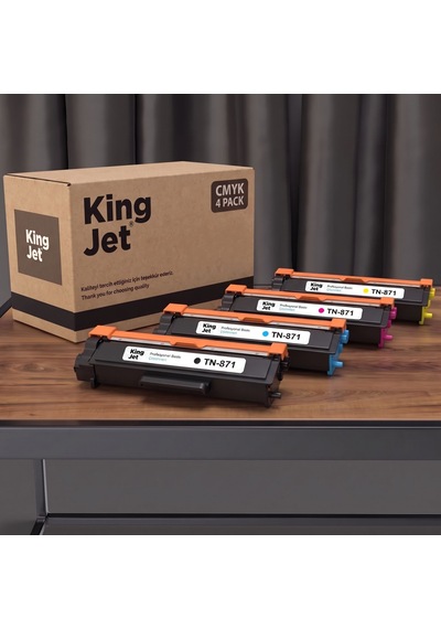 Kingjet Brother Uyumlu  Tn-871 Yüksek Kapasiteli 4 Renk Takım Uyumlu  Toner