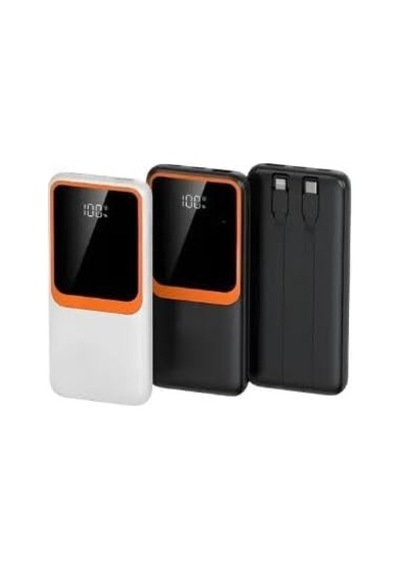 Ayrex H32 10000 Mah Power Bank Pd 20w Ve Usb 22.5w Fast Hızlı Şarj Dahili Type C Ve Lightning Kablolu Dünya Standa