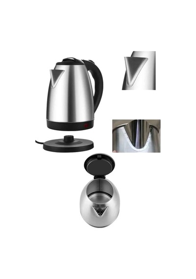 Mey İthalat Elektrikli Paslanmaz Çelik Su Isıtcı Çelik Kettle 1.8 Lt. Uzun Ömürlü