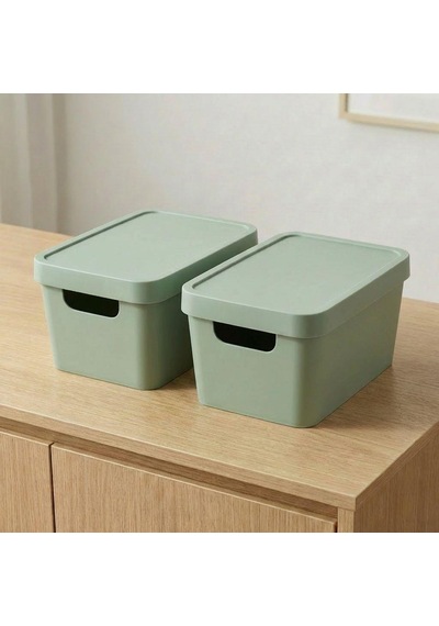 Selka Home Kapaklı 2'li Organizer Kutu Yeşil
