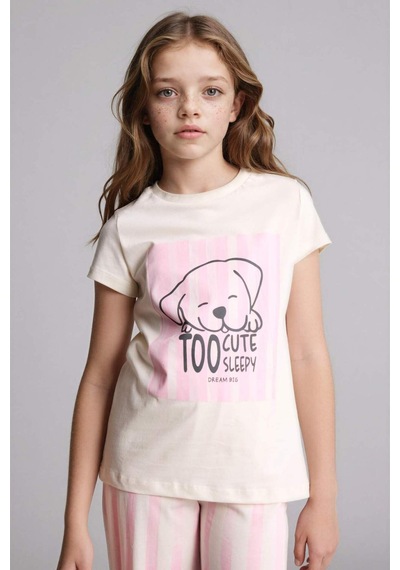 Defacto Regular Fıt 2li Pijama Takımı Kız Çocuk H0153a826sper233 Ekru-er233 Defacto Regular Fıt 2li Pijama Takımı Kız Çocuk H0153a826sper233 Ekru-er233
