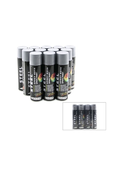 Steel Ck-4879 Siyah Sprey Boya 200ml- 12'li Paket
