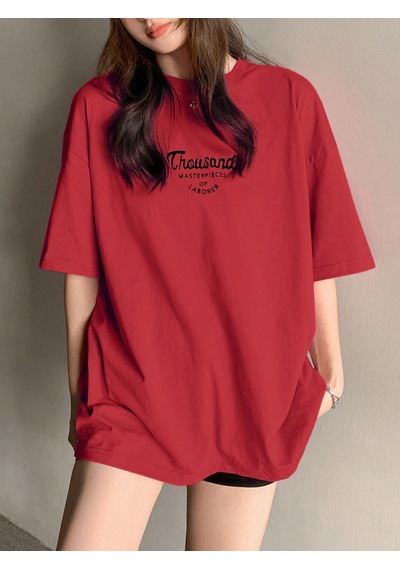Unisex Thousand Baskılı Tasarım Tshirt Kırmızı