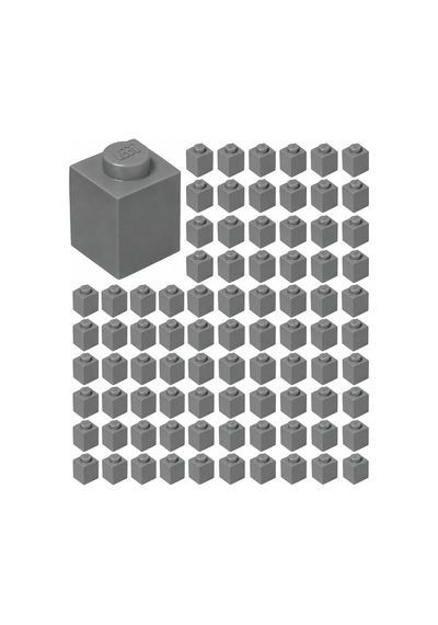 Yedek Parçalar: Duvar Parçası: 100 Adet 1x1 Koyu Gri 3005 - Parts: Brick: 100 Piece 1x1 Dark Bluish Gray 3005