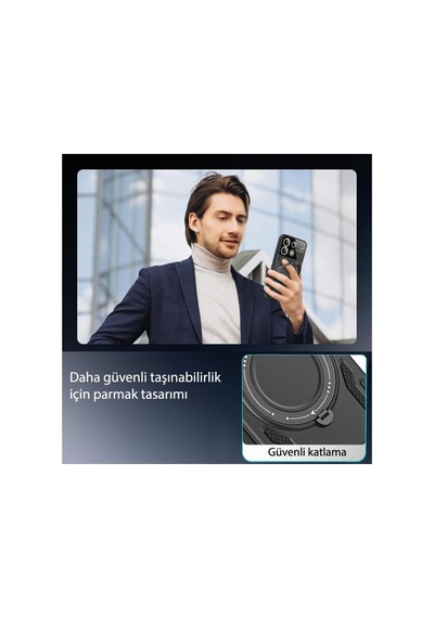 Realme C55 Kılıf Joy Lens Standlı Kapak - Kırmızı Renk