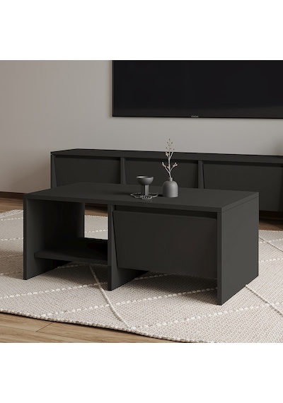 Laris Kapaklı Orta Sehpa 90 Cm Modern Tasarım Antrasit