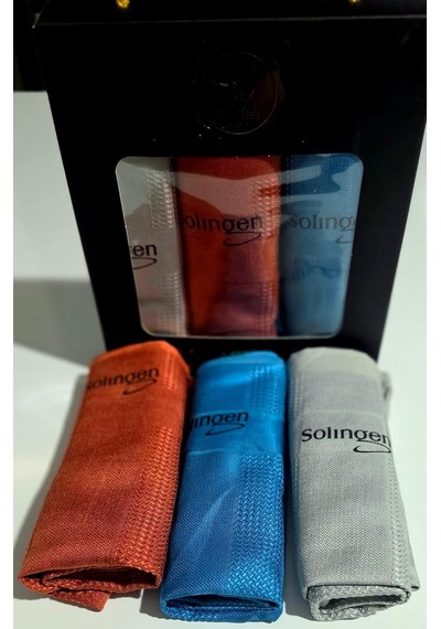 Solingen Mikrofiber Temizlik Bezi 3'lü Set Mavi Gri Turuncu 42x68 Cm Belirtilmemiş