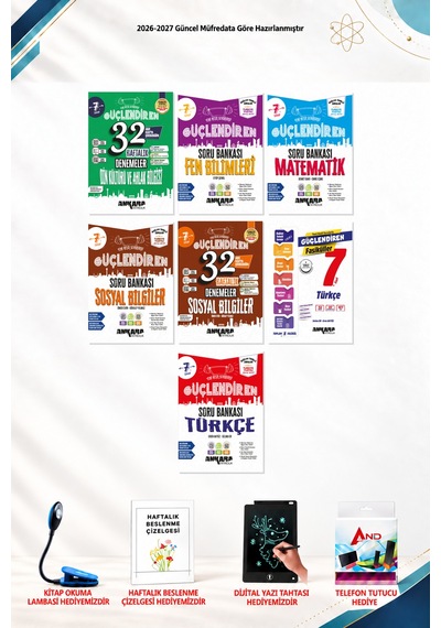 2026-2027 Ankara Yayıncılık 7. Sınıf 7 Kitap Seti - Sosyal Bilgiler Soru Bankası, Türkçe Soru Bankası