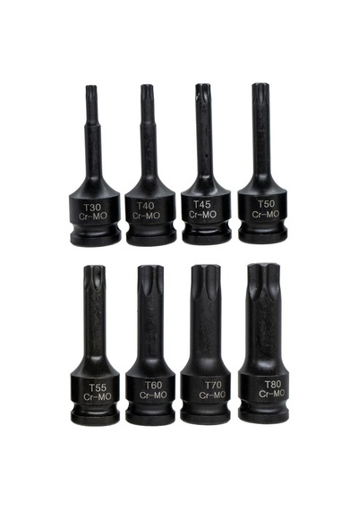 6018 1/2" Havalı Uzun Torx Lokma Takımı 8 Parça