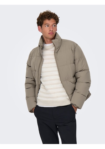 Only & Sons Onspack Lıfe Puffer Jacket Otw Erkek Gri Mont - 22034718 Gri