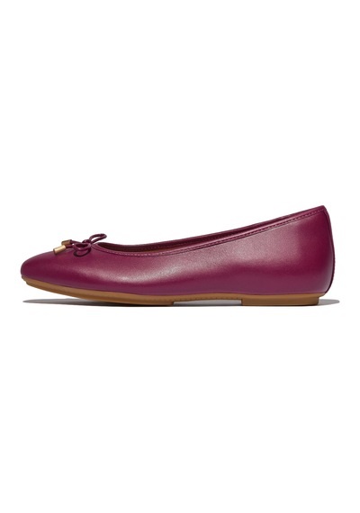 288 Ruby Babet Kadın Hx8-288/a69/b41 Fitflop Delıcato Bow Soft Leather Ballet Flats 288 Ruby