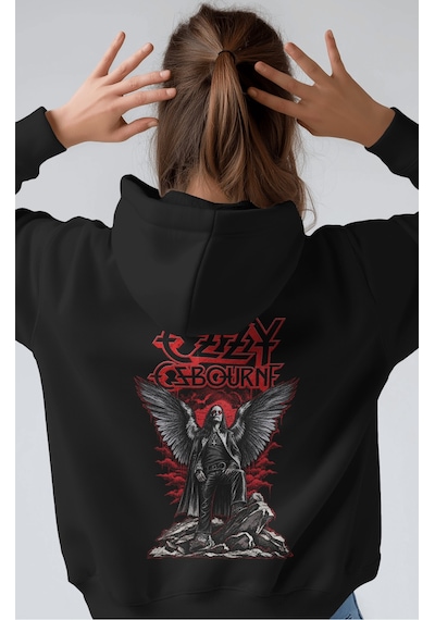 Sevbano Ozzy Osbourne Black Sabbath Rock Metal Müzik Grubu Ön Baskılı Uni Siyah
