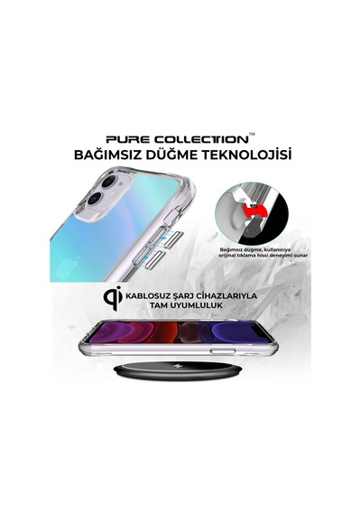 Bix Apple Uyumlu iPhone 11 Pure Rainbow Renk Geçişli Şeffaf Kılıf Çizilmeye Dayanıklı Darbe Emici Parmak İzi Önleyici Mavi Bix Apple Uyumlu iPhone 11 Pure Rainbow Renk Geçişli Şeffaf Kılıf Çizilmeye Dayanıklı Darbe Emici Parmak İzi Önleyici Mavi
