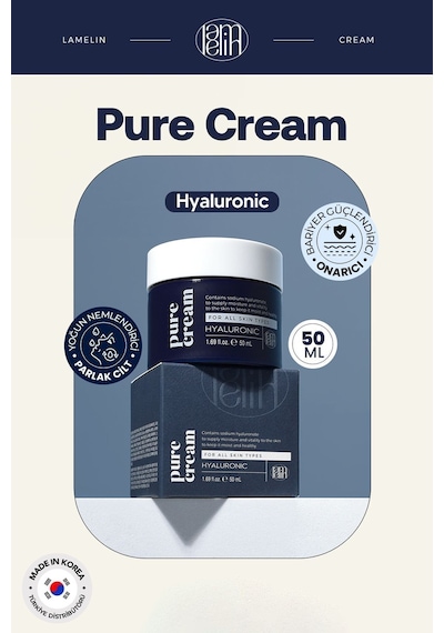 Lamelin Hyaluronic Acid İçeren Nemlendirici Yüz Bakım Kremi Lamelin Hyaluronic Pure Cream 50 ML