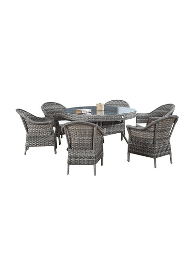 6 Kişilik Rattan Bahçe Yemek Takımı Rehome Kahverengi 6 Kişilik Rattan Bahçe Yemek Takımı Rehome Kahverengi