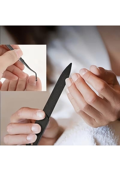 Profesyonel Batık Tırnak Makası Seti 5 Parça Kalın Tırnak Kesici, Tırnak Eğesi, Temizleme Aparatı Ve Cımbızlı Pedikür Seti