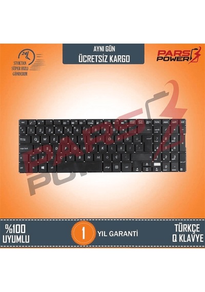 Asus Uyumlu TP501, TP501UB, TP501UQ Serisi Notebook Klavye (Siyah TR) (Pars Power) 501362