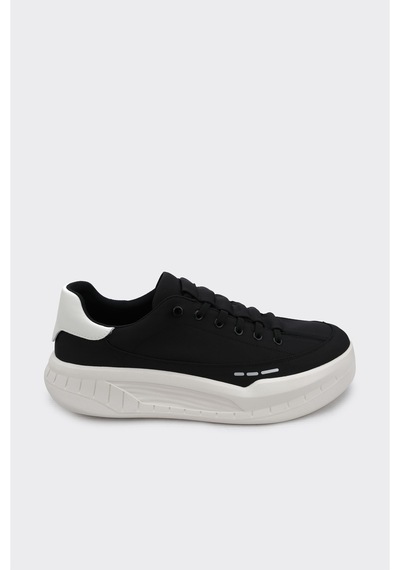 Derinet Bağcıklı Comfort Taban Erkek Sneaker Siyah Siyah