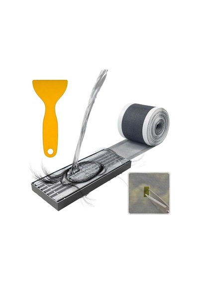 Mucit Home 10 Cm 4 Metre Çok Amaçlı Gider Süzgeci Sineklik Tamir Kiti Saç Kıl Tüy Tutucu 10'lu Set