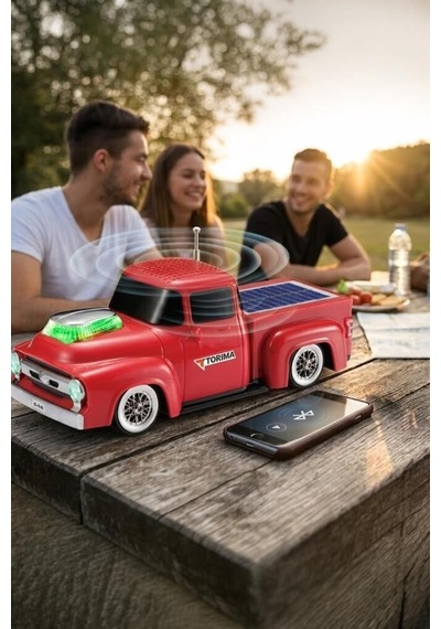 Özel Üretim Eğlenceli Ses Kulakliksuz Güneş Enerjili Bluetooth Hoparlör D44 Kırmızı