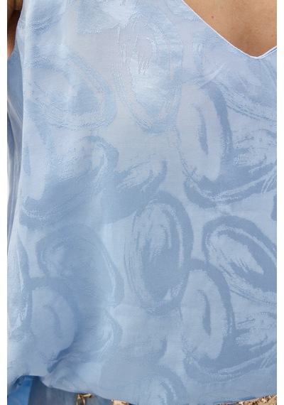 Sateen Lior Askılı Bluz - Bebe Mavi-137120 Bebe Mavi