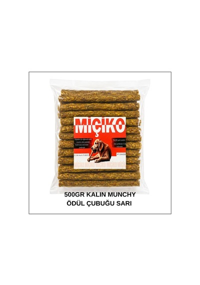 Köpekler İçin Xxl Kalın Munchy Ödül Çubuğu 500gr Sarı