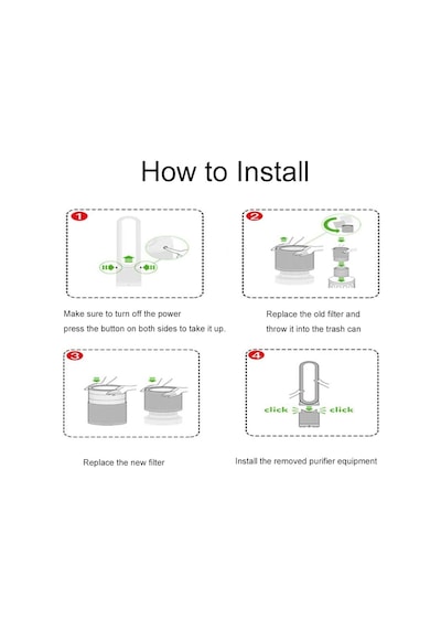İamoy Hepa Filtre Değiştirme Dyson Pure Cool Link Tp02 Tp03 Tp00 Am11 Bp01 Hava Temizleyici İle Uyumlu Diğer