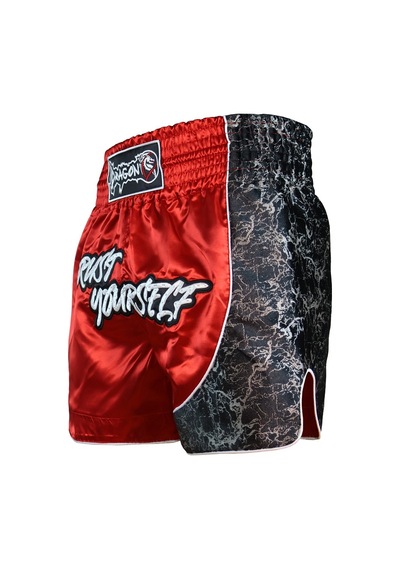Dragondo Mt3409 Trust Yourself Kırmızı Muay Thai Kick Boks Şortu Kırmızı
