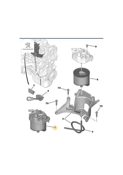 Mazot Filtre Kutusu 301-308-partner 1.6hdi/euro5