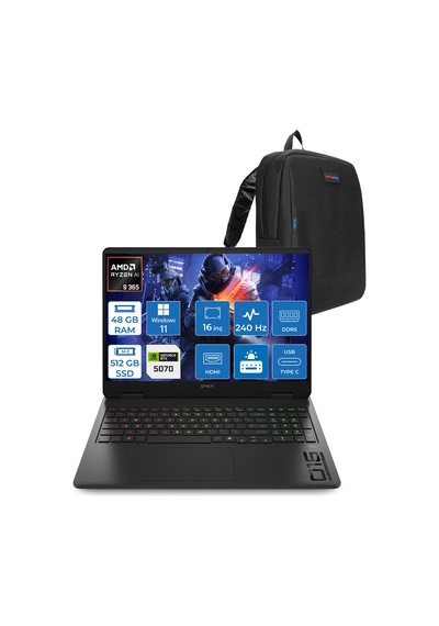 HP Omen 16-AP0012NT C12CGEAH25 Ryzen AI 9 365 48 GB 512 GB SSD 8 GB RTX5070 16" W11H Dizüstü Bilgisayar + Çanta