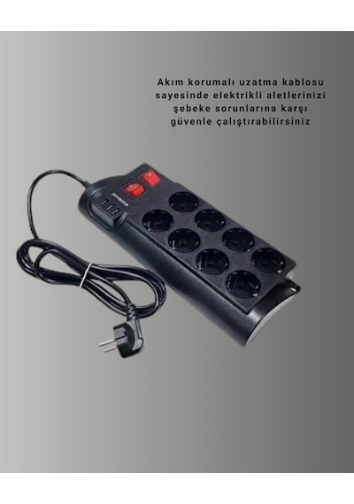Akım Korumalı 8 Li Priz 3 Usb Li Uzatma Kablosu Isıya Dayanıklı 2 Metre Diğer