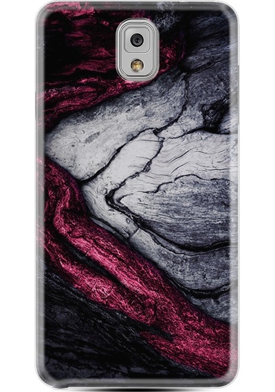 Samsung Uyumlu Galaxy Note 3 Kılıf Silikon Purple Gray Marble 1617