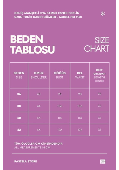 Geniş Manşetli %96 Pamuk Esnek Poplin Uzun Tunik Kadın Gömlek 1160 Siyah