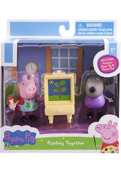 Peppa Pig - Peppa & Danny Köpek Resim Yapıyor Figür Oyuncak Seti