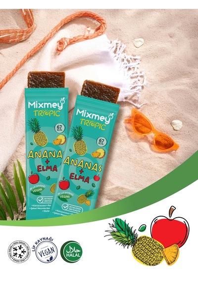 Ananas Meyve Barı 288 Adet Atıştırmalıklar Vegan, Glutensiz 20gr X 288 Adet