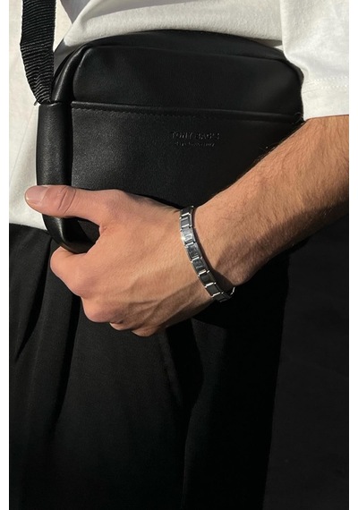 Gümüş Kaplama İtalyan Charm Bileklik - Erkek Gümüş