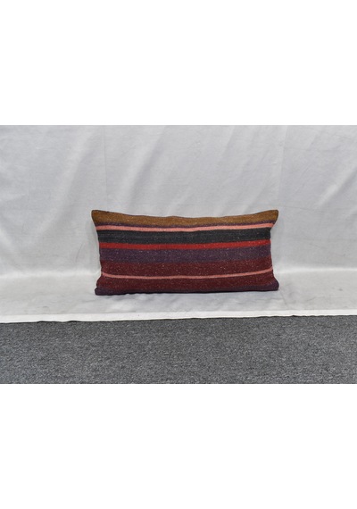 Zehra Abla Halı Yeni El Dokuma Dekoratif Lumbar Kilim Kırlent Yastık Kılıfı 6185