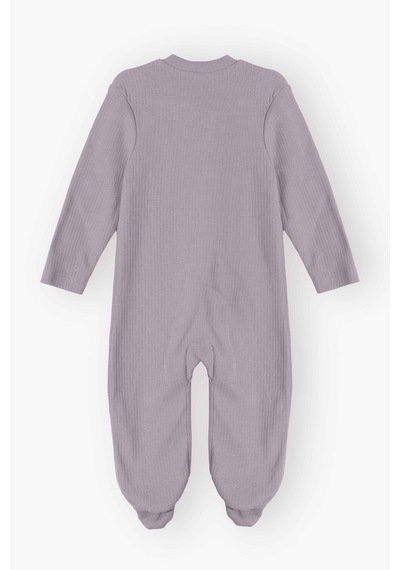 Luess Unisex Bebek %100 Pamuklu Rahat Kalıp Mevsimlik Tulum - Lila 0-3 Ay 6-9 Ay Lila