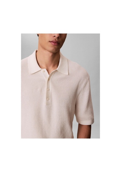 Calvin Klein Ss Cotton Waffle Pol-16163 Beyaz