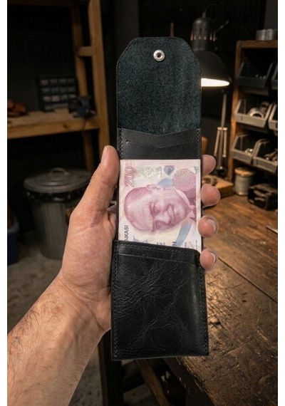 Watchofroyal Purefold Siyah Hakiki Deri Kartlık Cüzdan