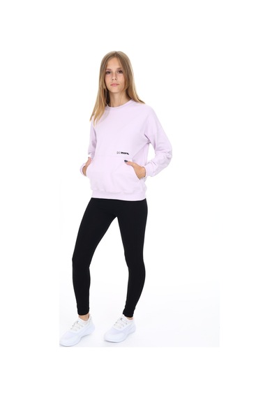 Toontoy Kız Çocuk 2'li Takım Baskılı Bisiklet Yaka Düşük Omuz Cepli Sweatshirt & Basic Düz Tayt Açık Lila Toontoy Kız Çocuk 2'li Takım Baskılı Bisiklet Yaka Düşük Omuz Cepli Sweatshirt & Basic Düz Tayt Açık Lila