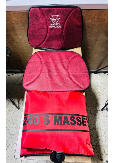 Massey Ferguson 240 Efsane 2000-2008 Model Arası Kırmızı Branda Ve Mf Armalı Koltuk Kılıfı
