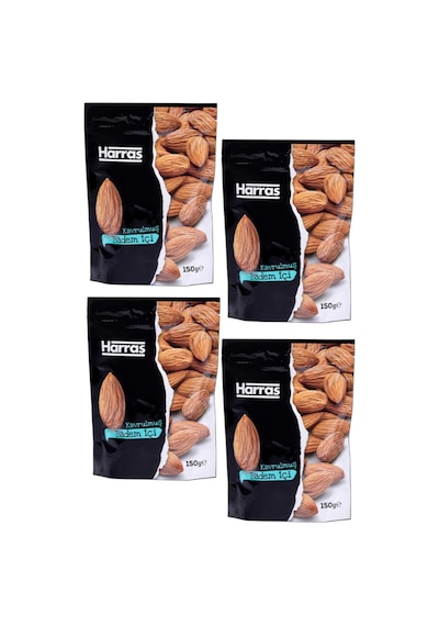 Kavrulmuş Badem İçi Premium Tuzlu Çıtır İthal Kuruyemiş Seti 4 Adet X 150 Gr 150 G