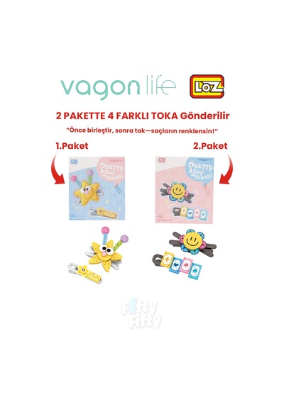 4'lü Saç Toka Seti Önce Birleştir,sonra Tak 2 Paket 4 Adet Gönderilir Yapı Toka Seti Ff 7116-7135